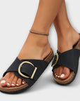 Margie - Women's Cork Slide Sandals with Buckle Strap Design