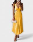 Elegant Midi Evening Dress with Pleats