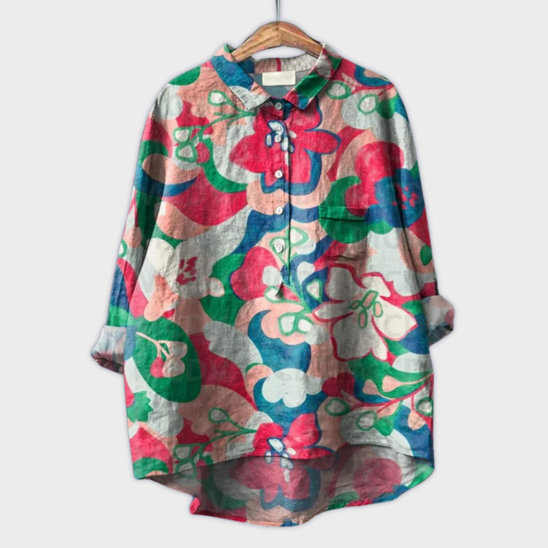 Magdalena - Handmade Women&#39;s Blouse with Floral Design