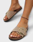 Margie - Women's Cork Slide Sandals with Buckle Strap Design