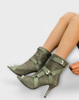 Elegant high-heeled sandals with open toes