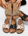 Margie - Women's Cork Slide Sandals with Buckle Strap Design