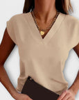 Women's V-Neck Summer Top with Loose Sleeves