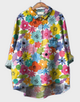 Magdalena - Handmade Women's Blouse with Floral Design