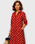 Modern shirt dress with collar and three-quarter sleeves