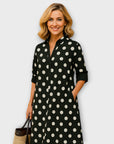 Modern shirt dress with collar and three-quarter sleeves