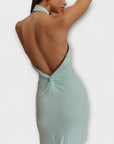 Lagoon - Slinky Halter Maxi Dress