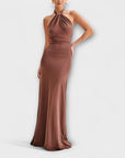 Lagoon - Slinky Halter Maxi Dress