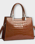 Lora - Shiny Crocodile Pattern Handbag