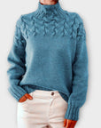 Eva - Women's Sweater with Cable Knit Detail