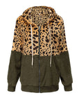 Lea - Fleece Hoodie with Leopard Design