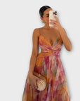 Annai Mesh Maxi Dress - Elegant and Figure-Hugging