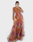 Annai Mesh Maxi Dress - Elegant and Figure-Hugging