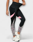 High-waisted leopard print training pants