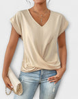 Eloise - V-Neck Top with Button Detail