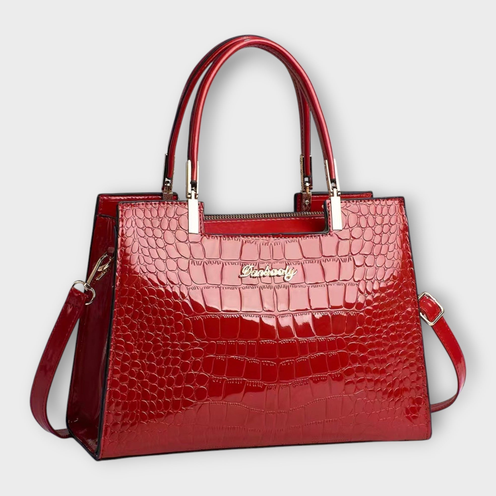 Lora - Shiny Crocodile Pattern Handbag