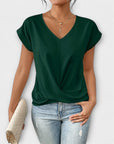 Eloise - V-Neck Top with Button Detail