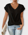 Eloise - V-Neck Top with Button Detail