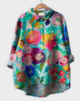 Magdalena - Handmade Women's Blouse with Floral Design