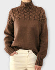 Eva - Women's Sweater with Cable Knit Detail