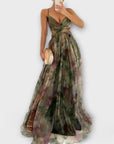 Annai Mesh Maxi Dress - Elegant and Figure-Hugging