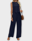 Valeria - Vest with Petal Edge & Long Pants