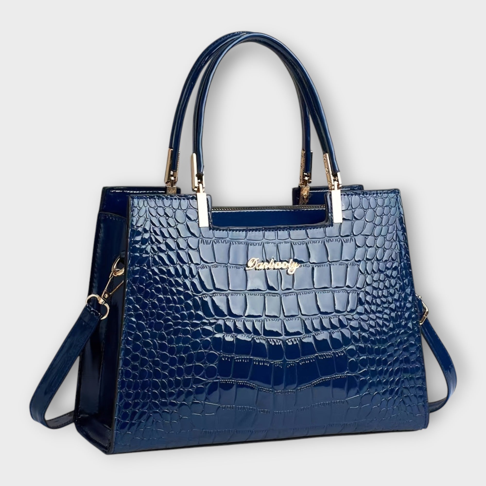 Lora - Shiny Crocodile Pattern Handbag