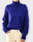 Eva - Women's Sweater with Cable Knit Detail