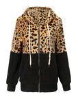 Lea - Fleece Hoodie with Leopard Design