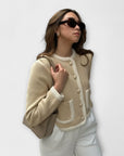Classic cardigan with patch pockets