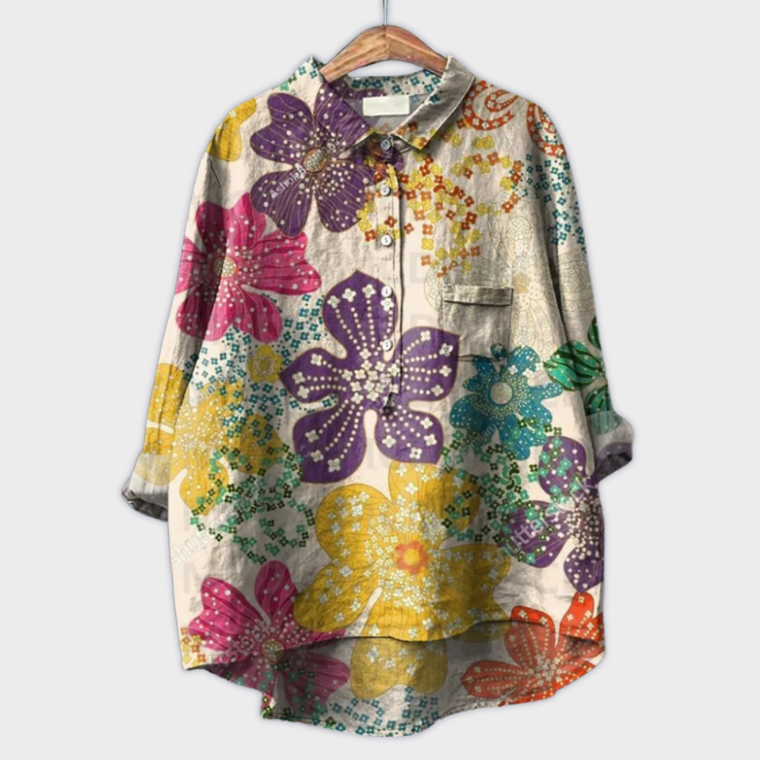 Magdalena - Handmade Women&#39;s Blouse with Floral Design