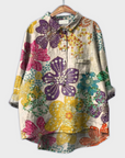 Magdalena - Handmade Women's Blouse with Floral Design