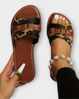 Leopard Cross-Strap Sandals