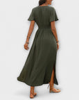 Heather - Elegant Boho Dress with V-Neck and Long Sleeves