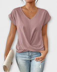 Eloise - V-Neck Top with Button Detail