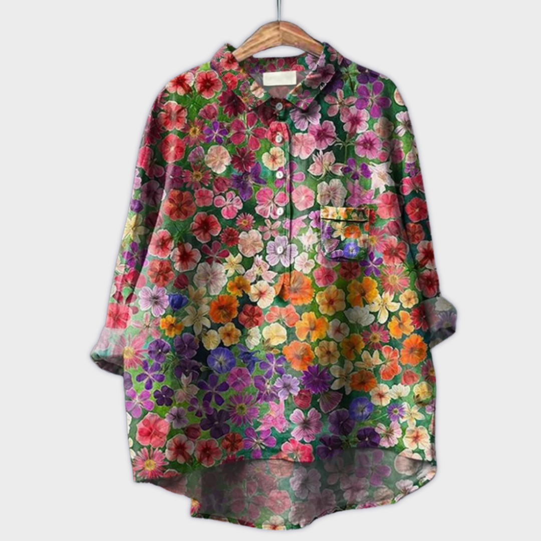 Magdalena - Handmade Women&#39;s Blouse with Floral Design