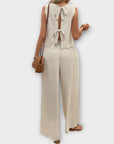 Valeria - Vest with Petal Edge & Long Pants
