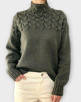 Eva - Women's Sweater with Cable Knit Detail