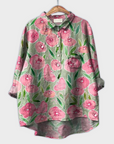 Magdalena - Handmade Women's Blouse with Floral Design