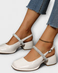 Celandra - Mary Janes with Glitter Straps and Block Heel