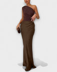 Elegant One-Shoulder Pleated Maxi Dress