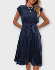 Claire - Short Sleeve, Pleated, Casual Mini Dress