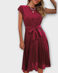 Claire - Short Sleeve, Pleated, Casual Mini Dress