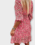 Floral Puff Sleeve Dress for Women