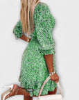 Floral Puff Sleeve Dress for Women