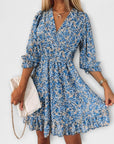Floral Puff Sleeve Dress for Women