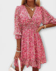 Floral Puff Sleeve Dress for Women