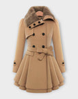 Emma - Elegant coat with faux fur collar
