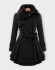 Emma - Elegant coat with faux fur collar