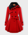 Emma - Elegant coat with faux fur collar